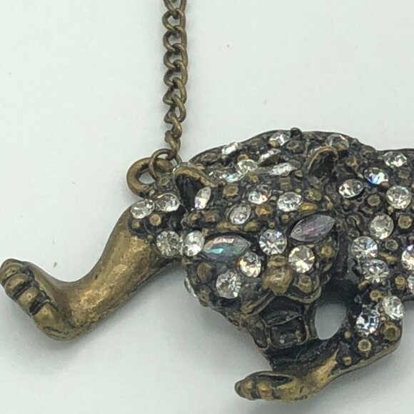 Vintage Jaguar Rhinestone Necklace - Picture 2 of 6